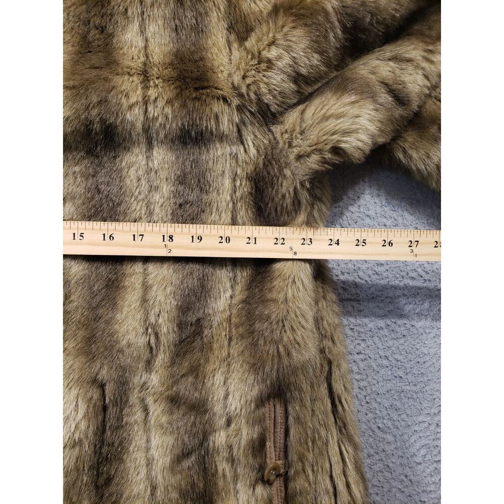 Dennis Basso Reversible Jacket Women's Medium Faux Fur Suede Button Up Coat - Picture 4 of 13